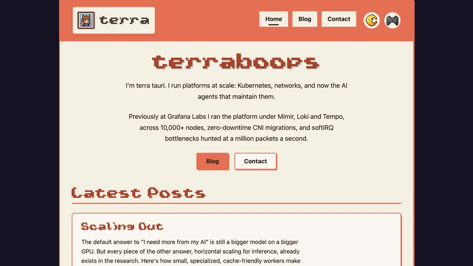 The website, back from the game